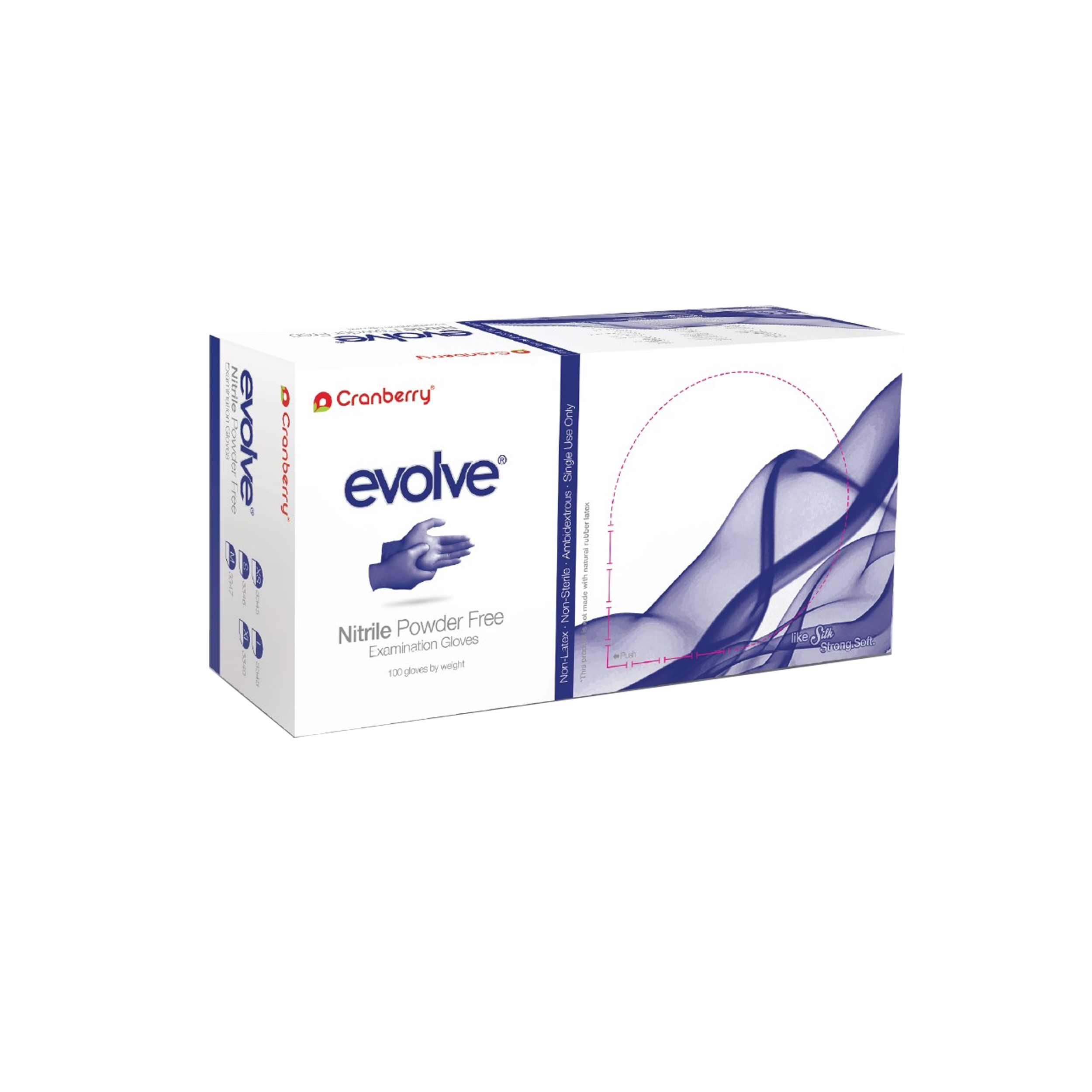 دستکش طبی کرنبری مدل evolve سایز متوسط بسته 100 عددی دستگاه های طبی طلایی