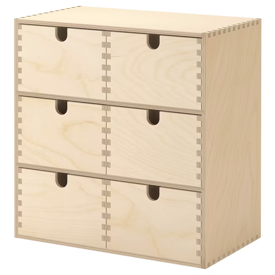 دراور ایکیا مدل  MINI 6 DRAWERS میز و دراور طلایی
