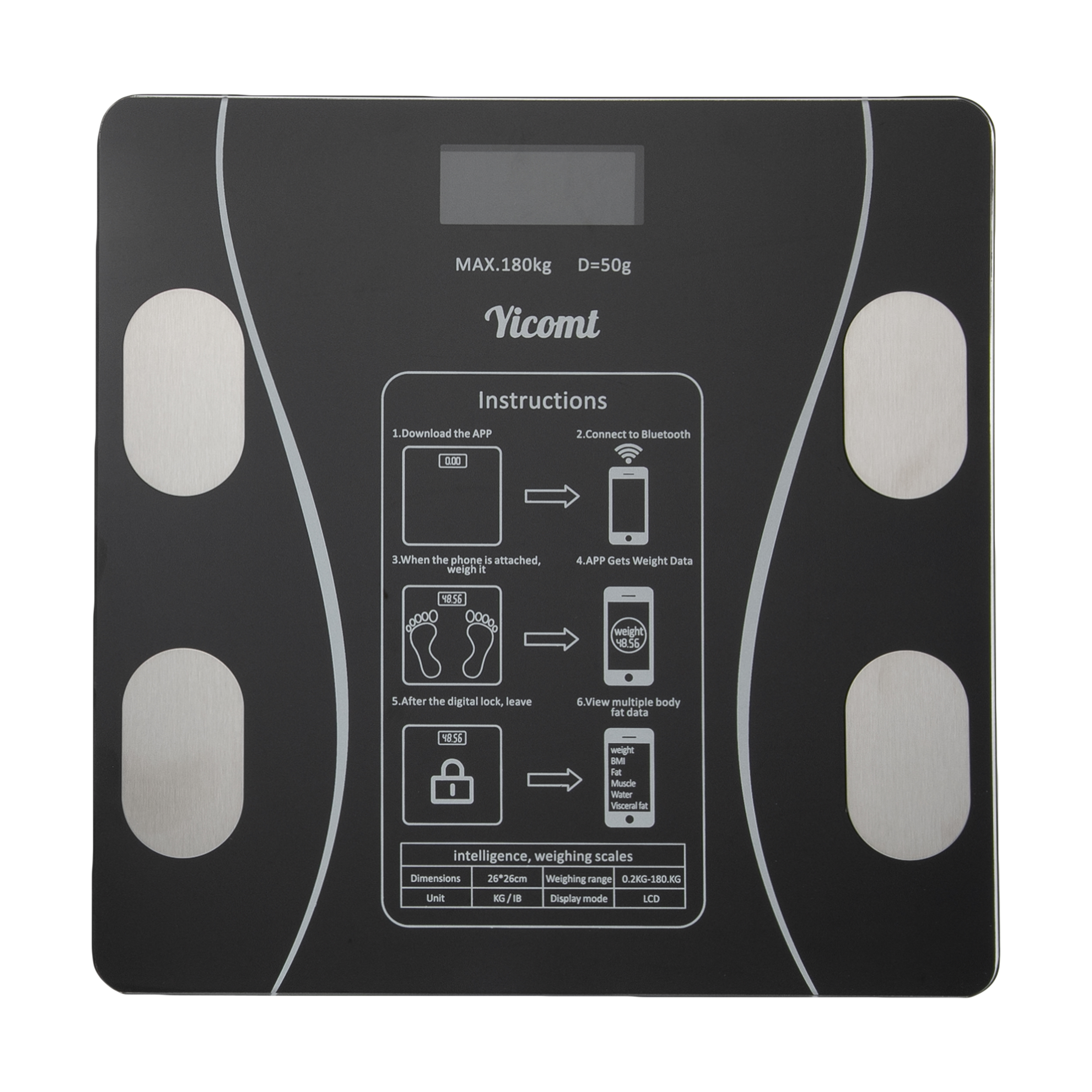 ترازو دیجیتال یوکومت مدل Bluetooth Body Fat Scale ترازو طلایی