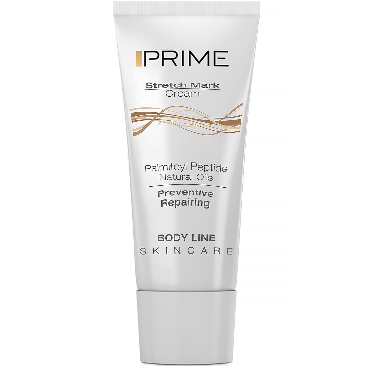 کرم ترک پوست پریم مدل Body Line حجم 75 میلی لیتر کرم و روغن رفع ترک بدن طلایی