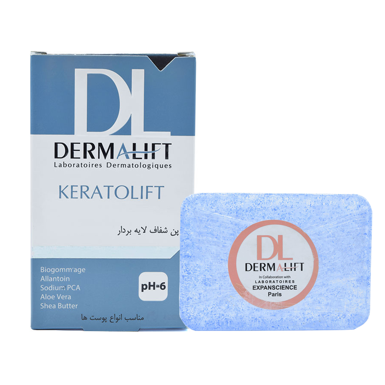 پن لایه بردار درمالیفت مدل Keratolift وزن 100 گرم صابون شستشو طلایی