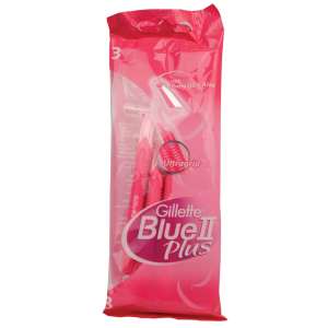 خودتراش زنانه ژیلت مدل Blueii Plus بسته 5 عددی تیغ و یدک اصلاح طلایی