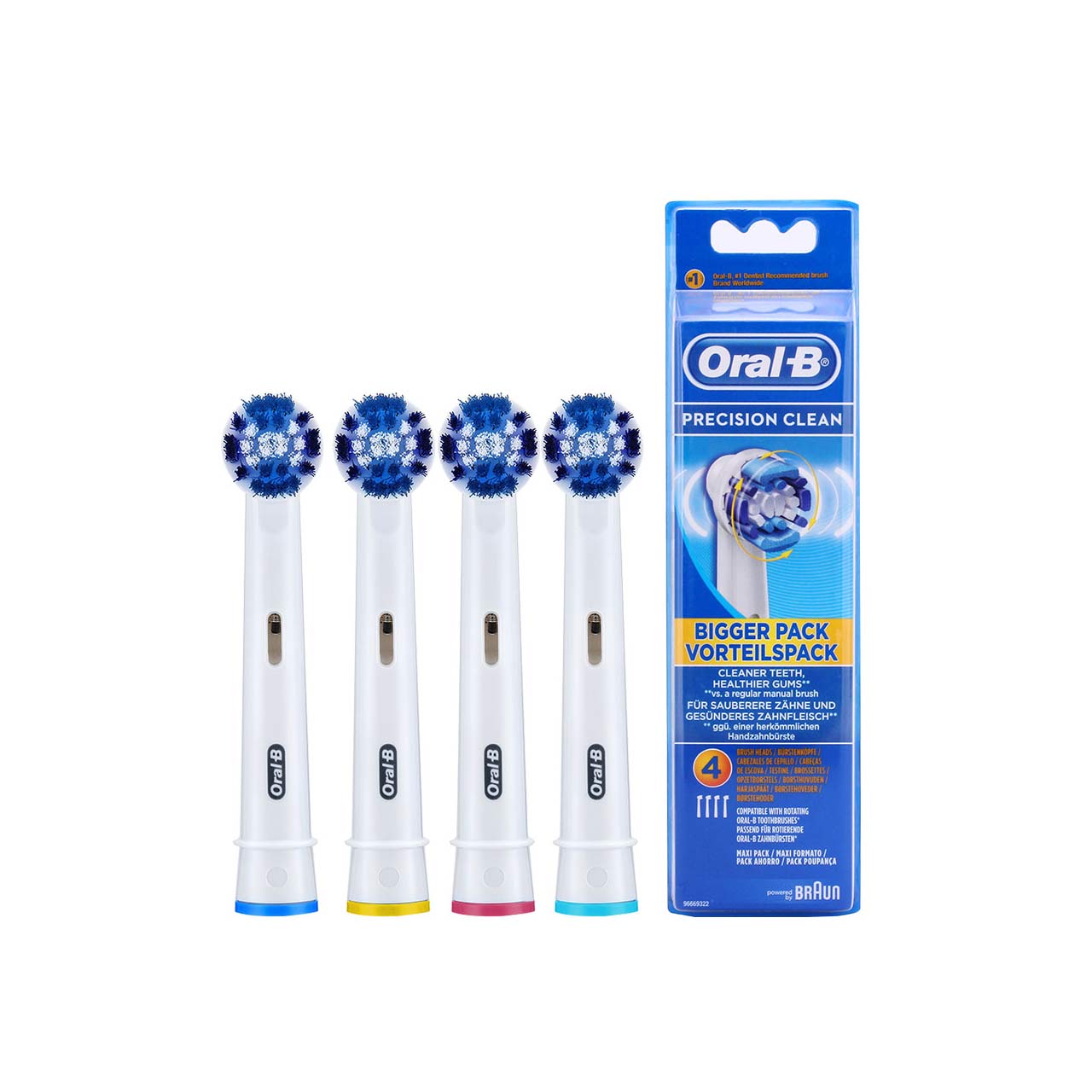 سری یدک مسواک برقی اورال-بی مدل PRECISION CLEAN بسته 4 عددی مسواک برقی طلایی