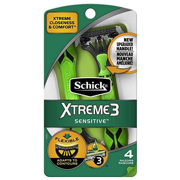خودتراش شیک مدل xtreme3 new بسته 4 عددی تیغ و یدک اصلاح طلایی