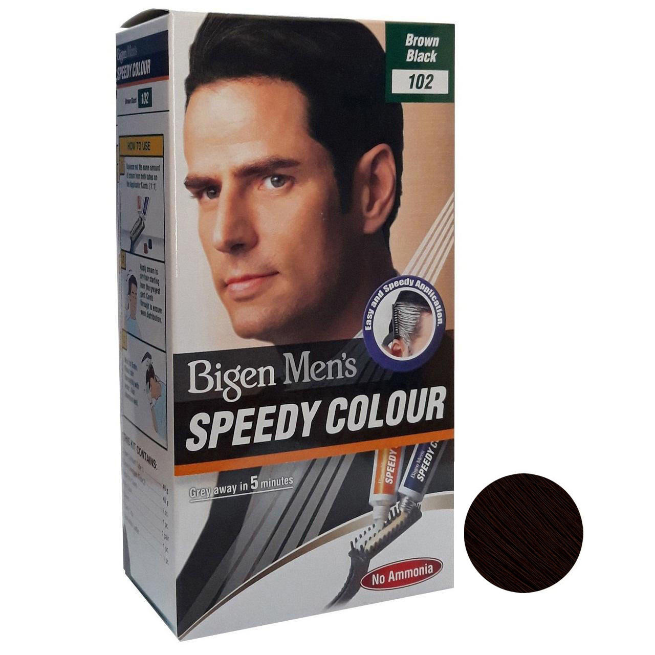 کیت رنگ مو بیگن سری Speedy Colour شماره 102 حجم 40 میلی لیتر رنگ قهوه ای تیره رنگ مو طلایی