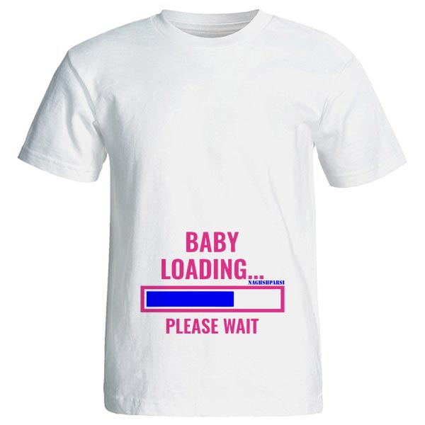 تی شرت بارداری طرح baby loading کد 3974 تی شرت و پولوشرت بارداری طلایی