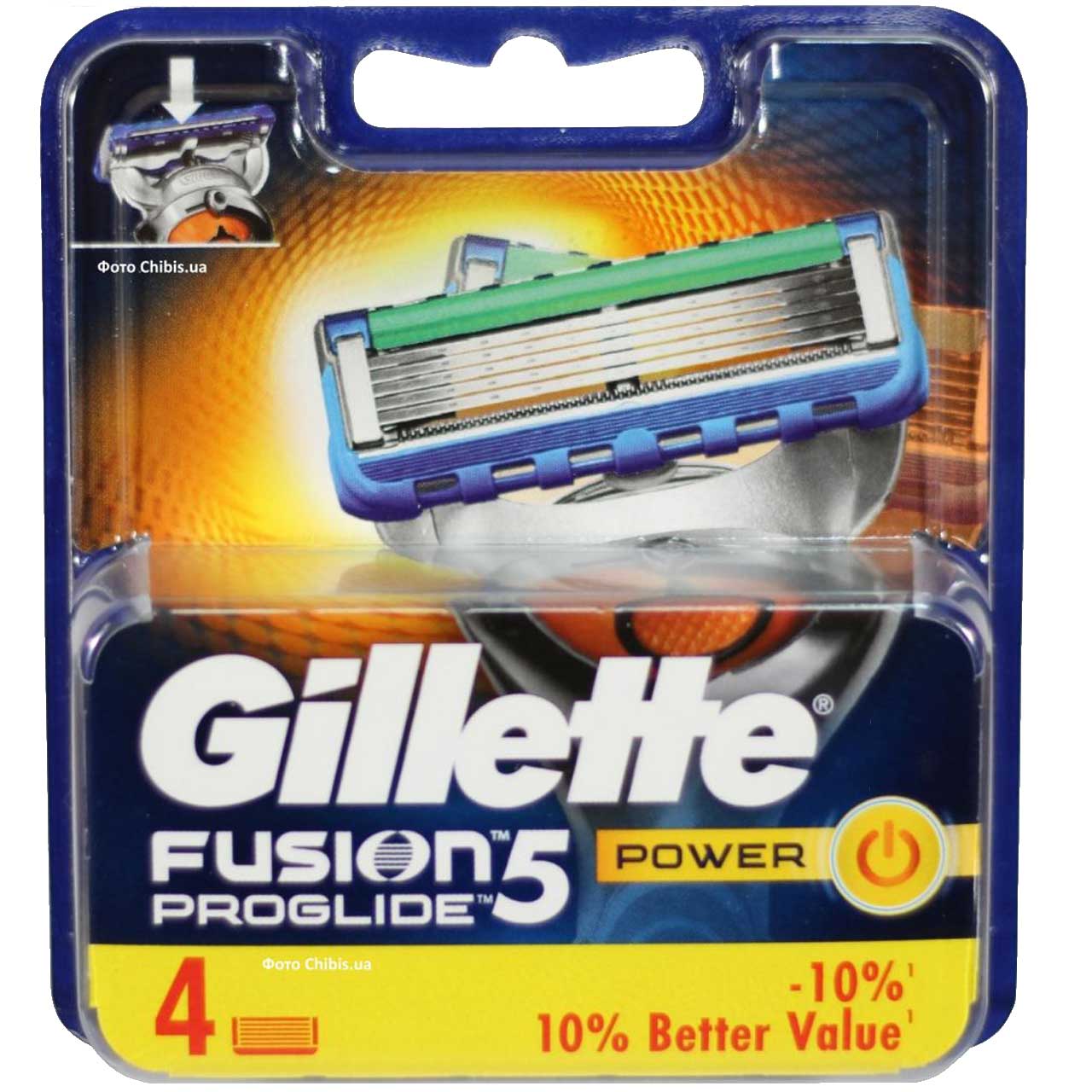 تیغ یدک ژیلت مدل Fusion Proglide Power 5 ‏بسته 4 عددی تیغ و یدک اصلاح طلایی