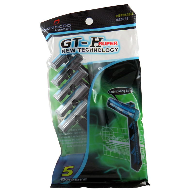 خود تراش ‏لمسر مدل GT-H بسته 5 عددی تیغ و یدک اصلاح طلایی