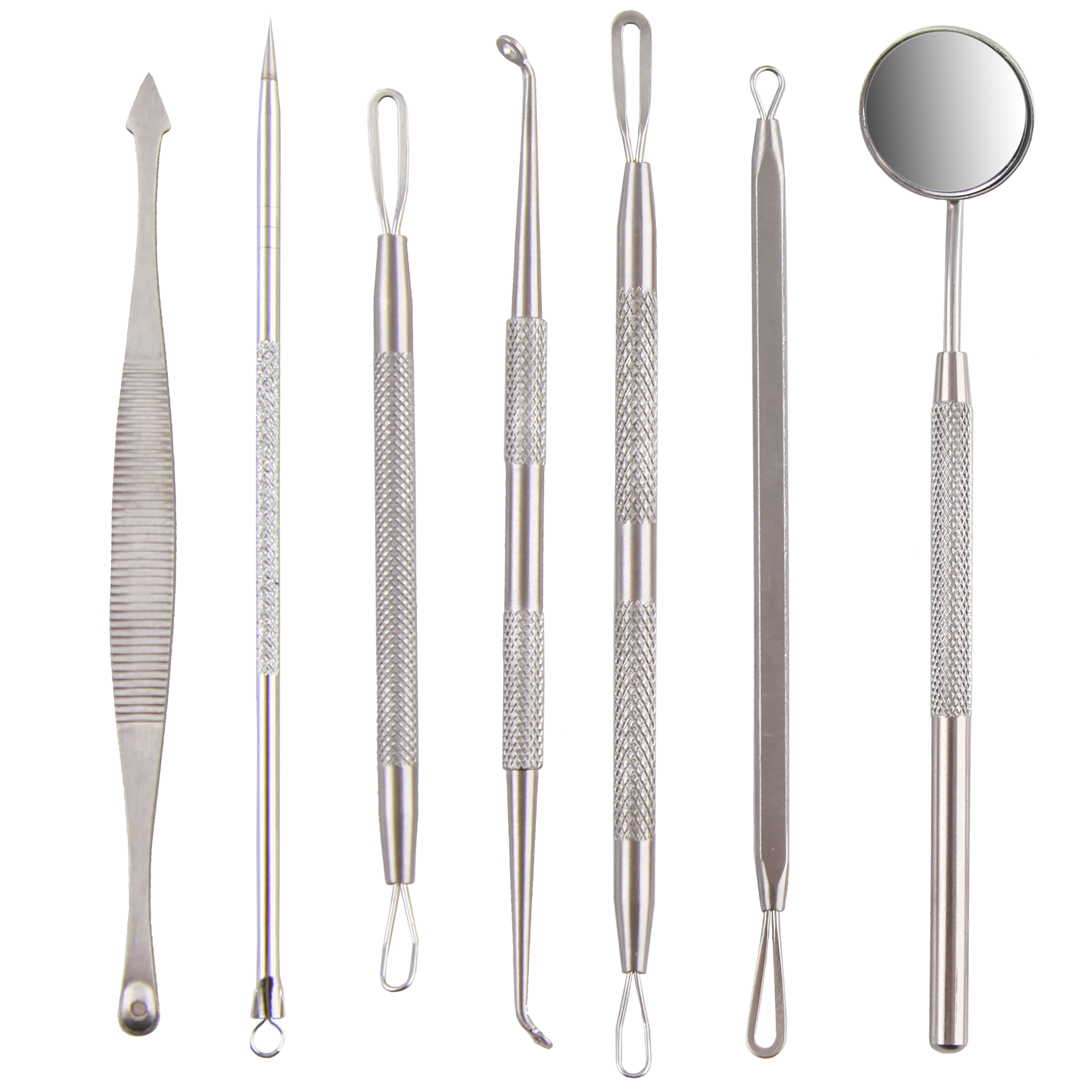 مجموعه ابزار پاک‌سازی پوست کیو وای اچ مدل derm-3198 بسته 7 عددی ابزار مراقبت از پوست طلایی