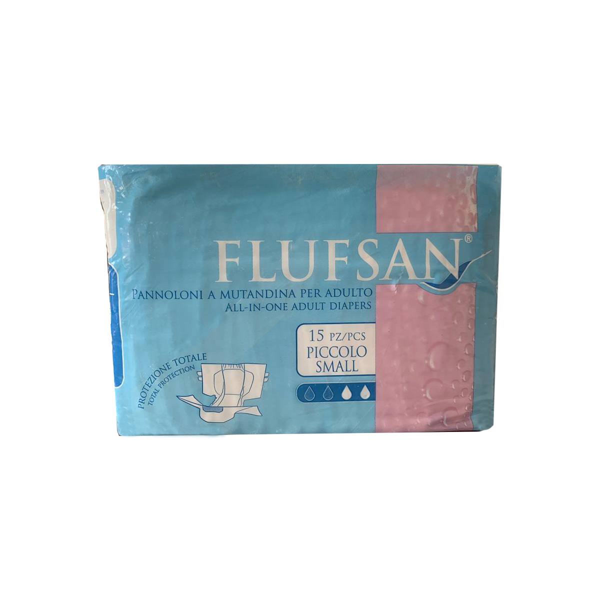 پوشینه بزرگسال چسبی فلوسان مدل SMALL بسته 15 عددی پوشک بزرگسال طلایی