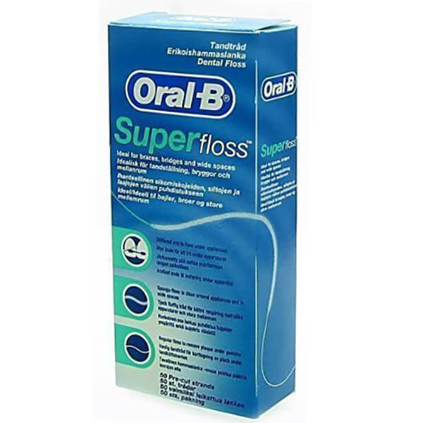 نخ دندان اورال-بی مدل Super Floss نخ دندان طلایی