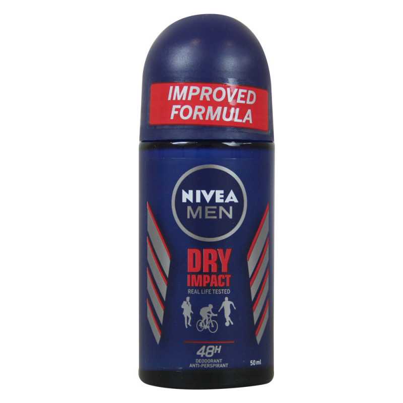 رول ضد تعریق مردانه نیوآ مدل DRY IMPACT real life حجم 50 میلی لیتر رول ضد تعریق طلایی