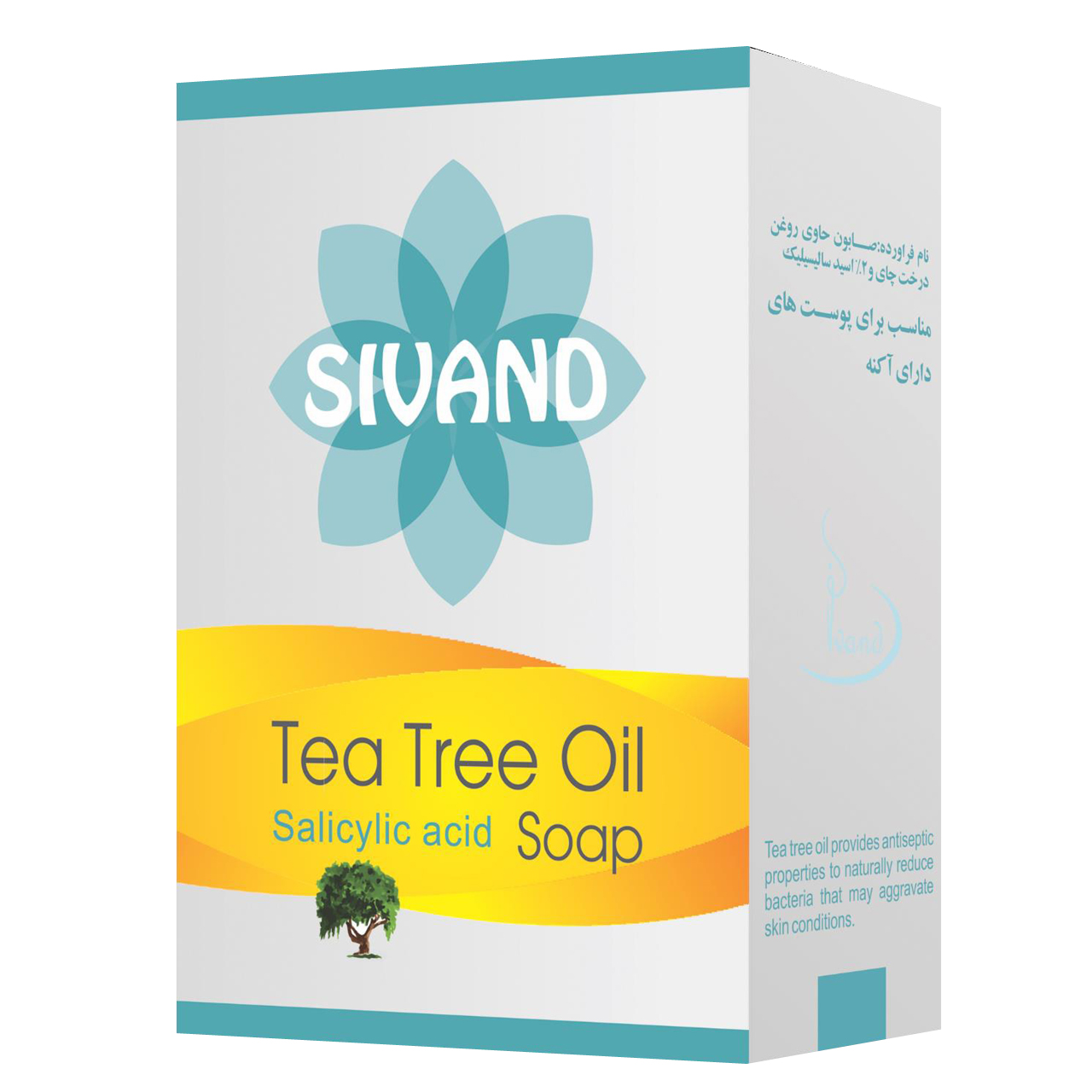 صابون ضد جوش سیوند مدل Tea Tree Oil وزن ۹۰ گرم صابون ضد باکتری طلایی