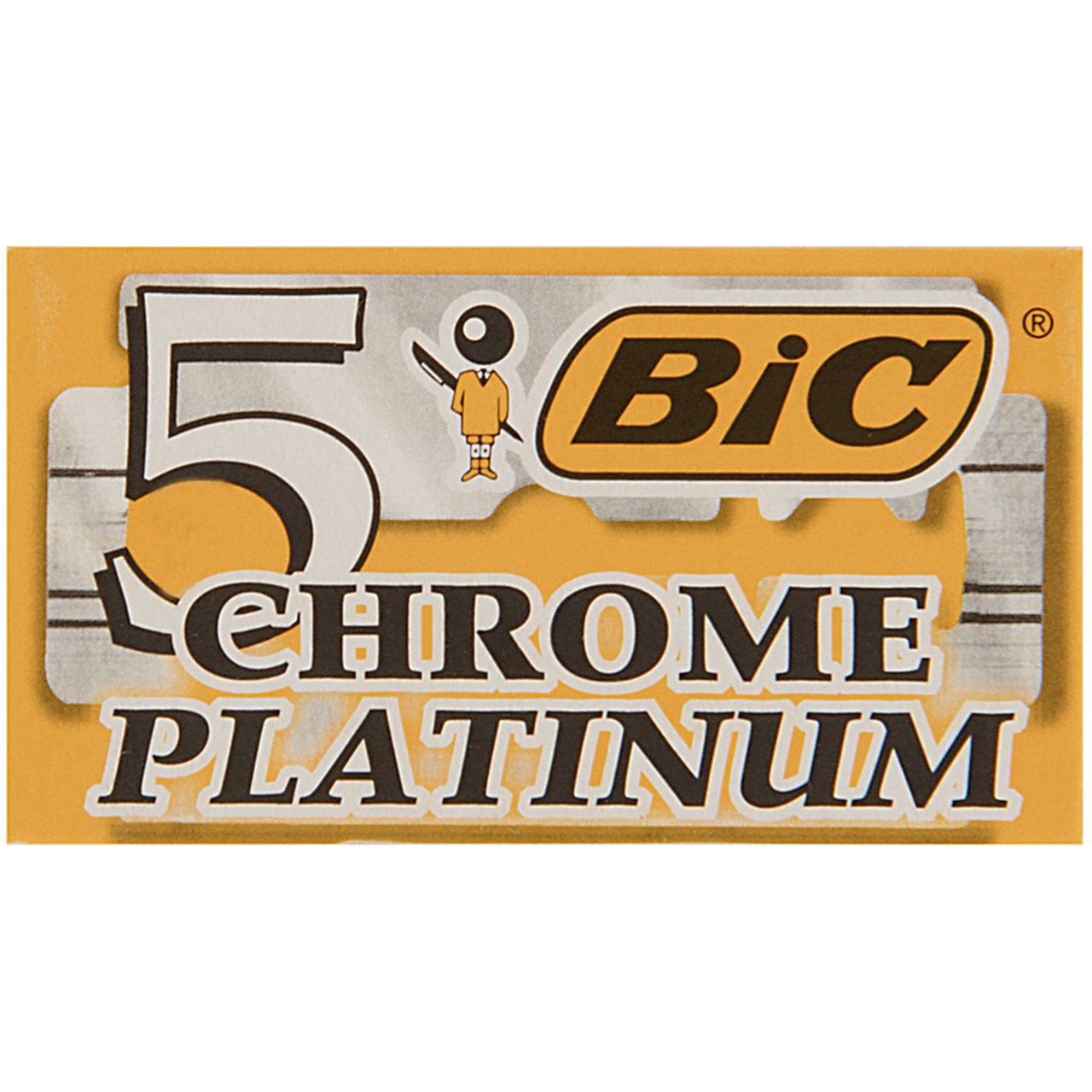 تیغ یدک سنتی بیک مدل Platinum Chromium Double Edge بسته 5 عددی تیغ و یدک اصلاح طلایی
