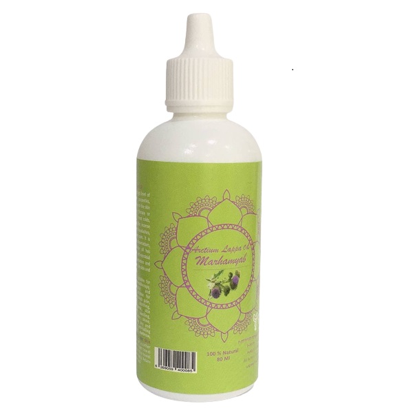 روغن تقویت کننده مو و ابرو ریش و سبیل مرهم یاب مدل بابا آدم حجم 80 میلی لیتر تقویت کننده مو طلایی