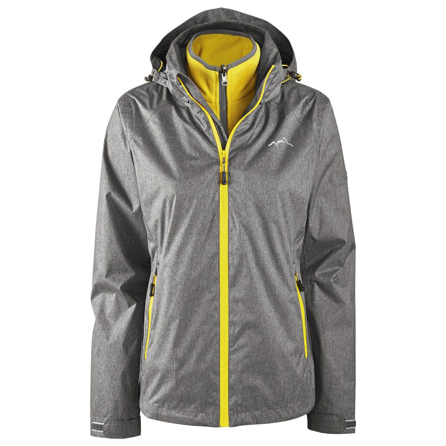 کاپشن کوهنوردی زنانه کریویت مدل 3in1jacket رنگ طوسی کاپشن و جلیقه ورزشی زنانه طلایی