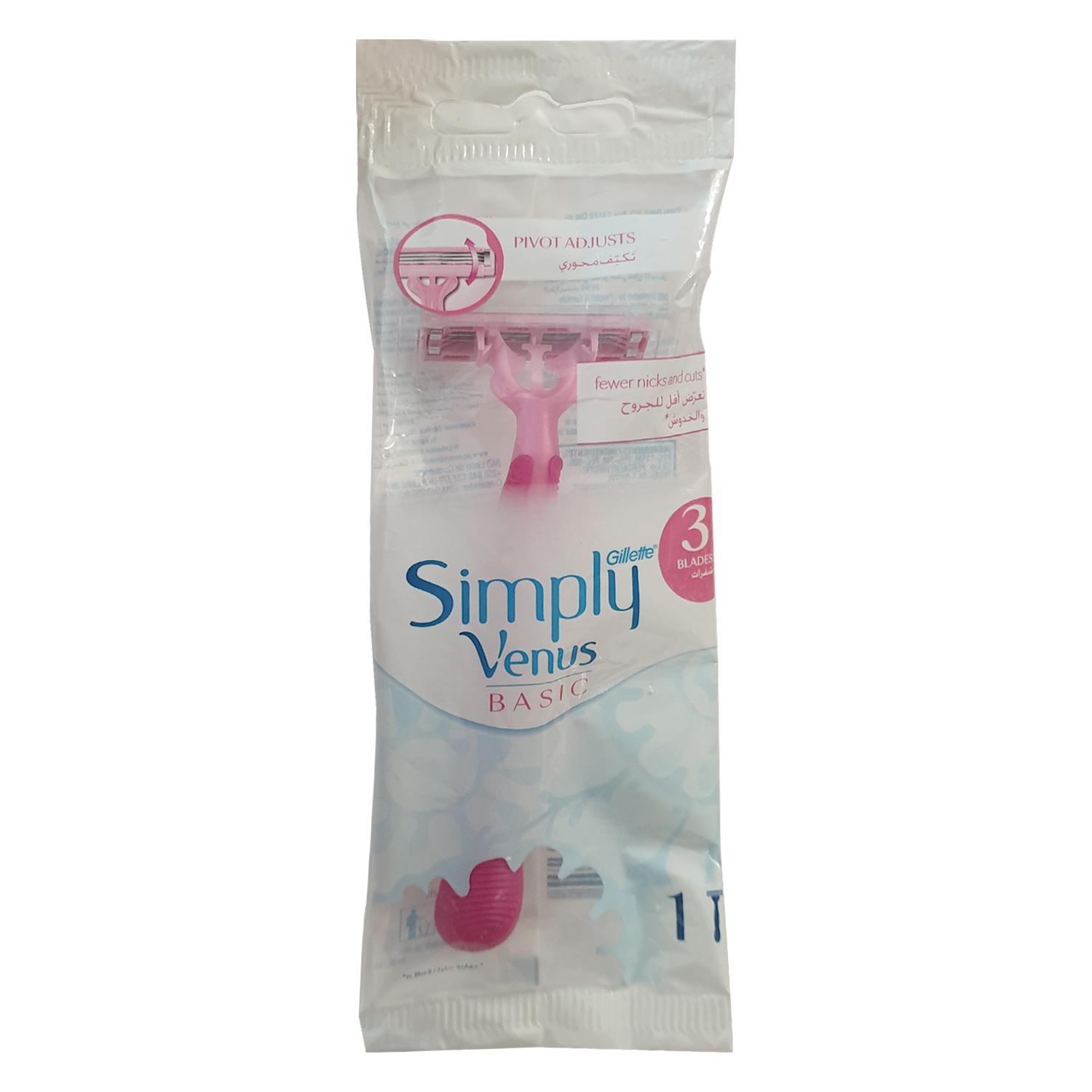 خودتراش ژیلت سری BASIC مدل SIMPLY VENUS 3 تیغ و یدک اصلاح طلایی