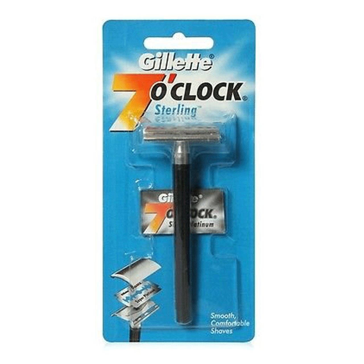 خود تراش مردانه ژیلت مدل 7o CLOCK به همراه یک عدد تیغ یدک تیغ و یدک اصلاح طلایی
