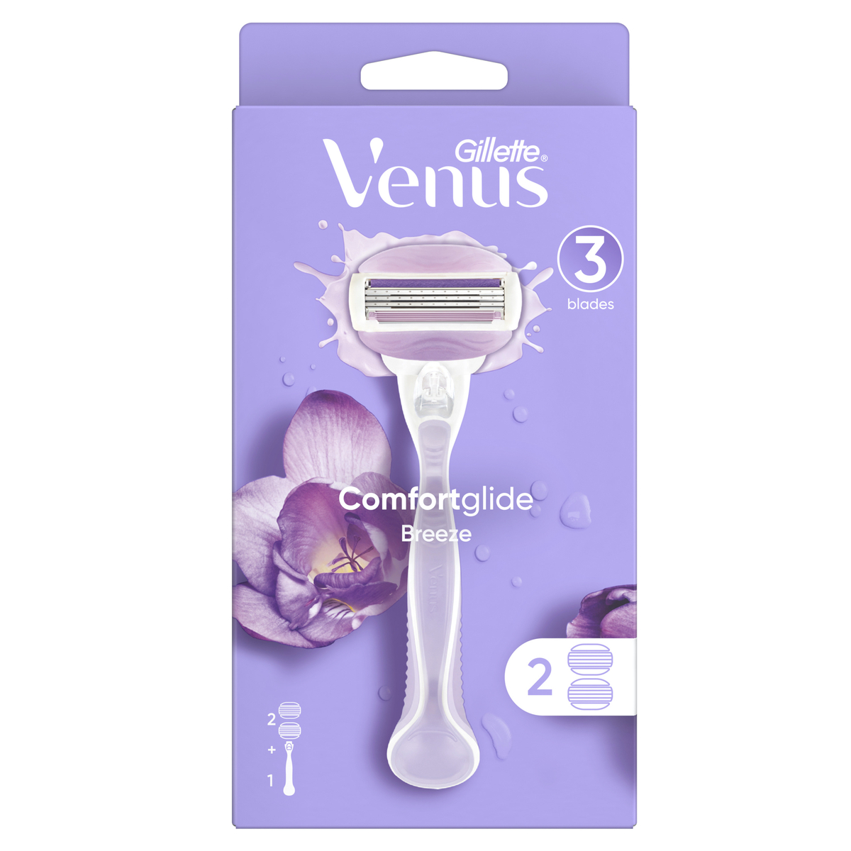 خودترش ژیلت مدل Venus Comfortglide Breeze تیغ و یدک اصلاح طلایی