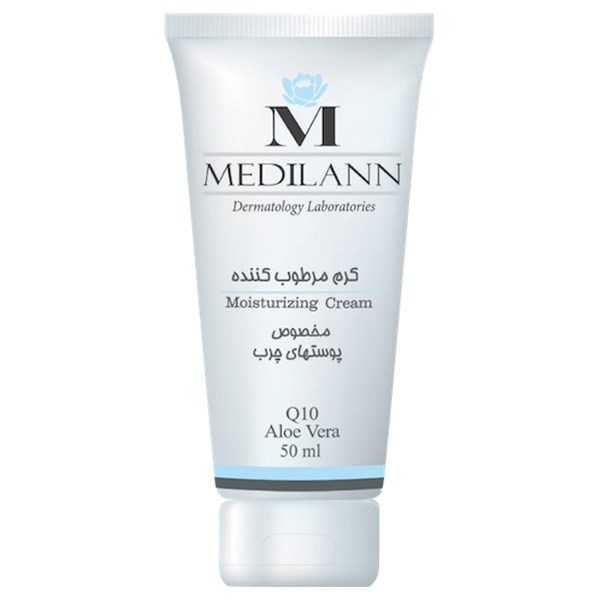 کرم مرطوب کننده مدیلن مناسب پوست چرب حجم 50 میلی لیتر کرم مرطوب کننده و نرم کننده طلایی