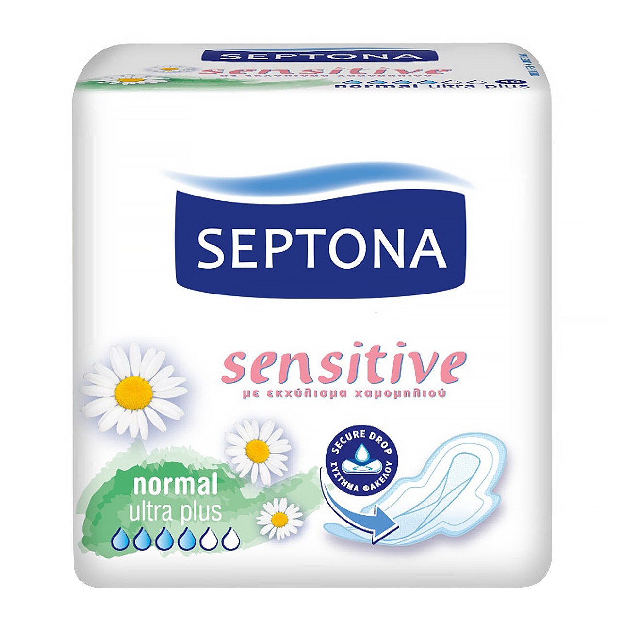 نوار بهداشتی سپتونا مدل Normal Sensitive بسته 10 عددی نوار بهداشتی طلایی