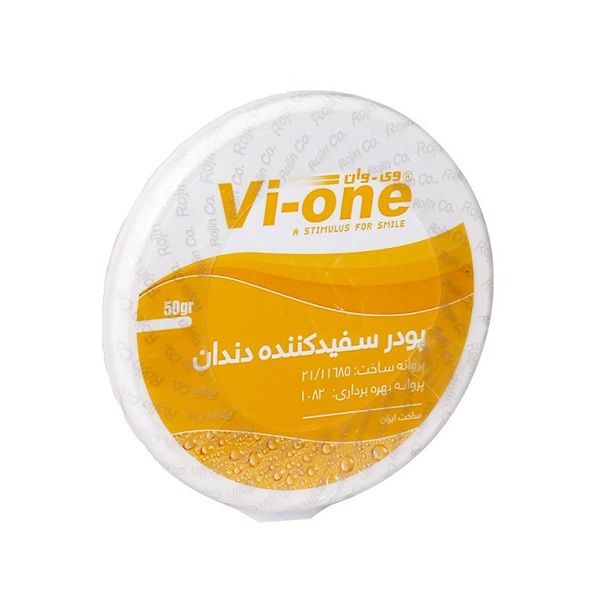 پودر سفید کننده دندان وی وان مدل ORANGE وزن 50 گرم پودر و ژل سفید کننده طلایی