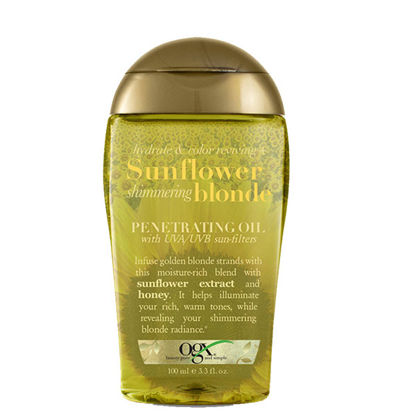 روغن مو او جی ایکس مدل SUNFLOWER OIL حجم 100 میلی لیتر روغن مو طلایی