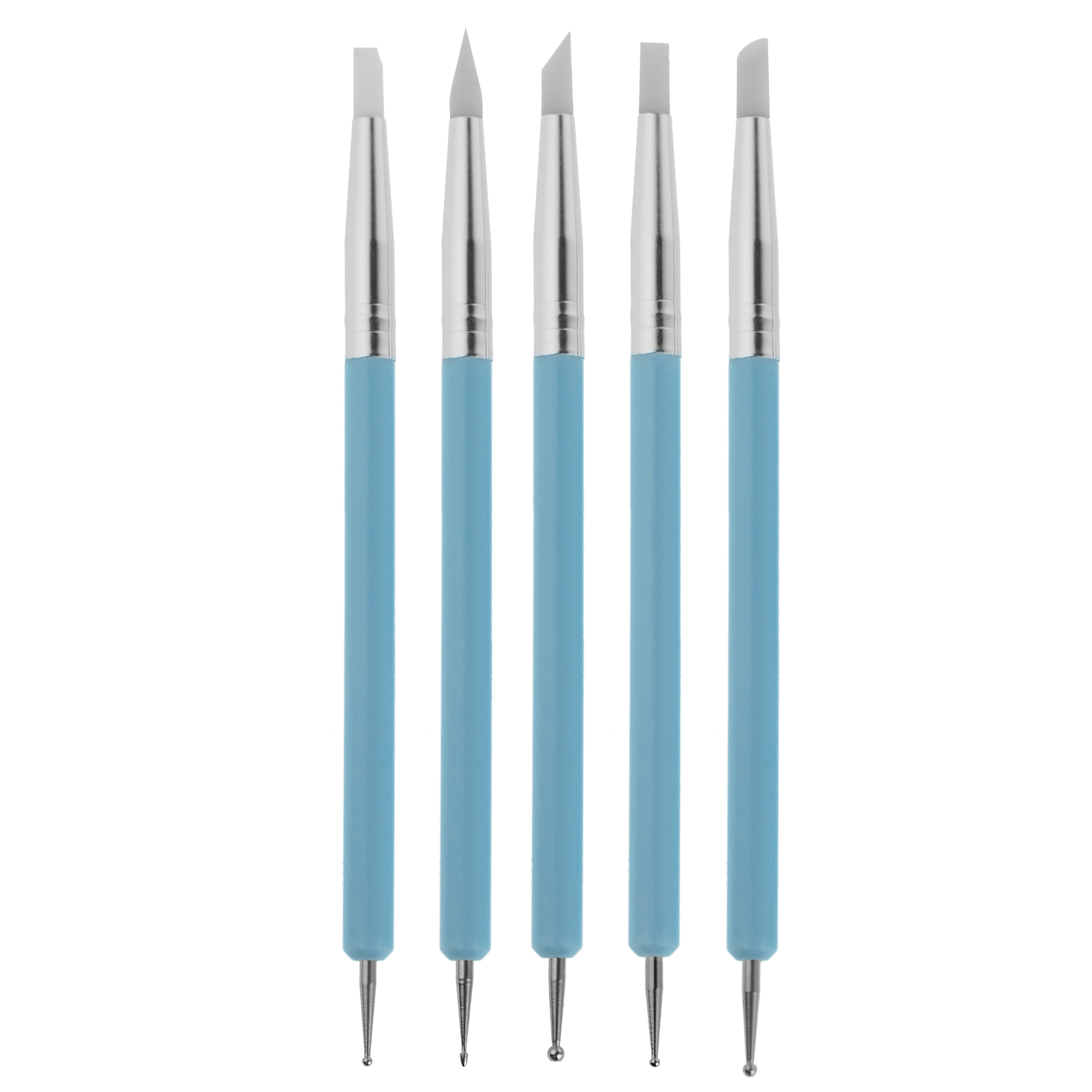 قلم موی طراحی ناخن مدل F-1380 مجموعه 5 عددی قلم موی ناخن طلایی