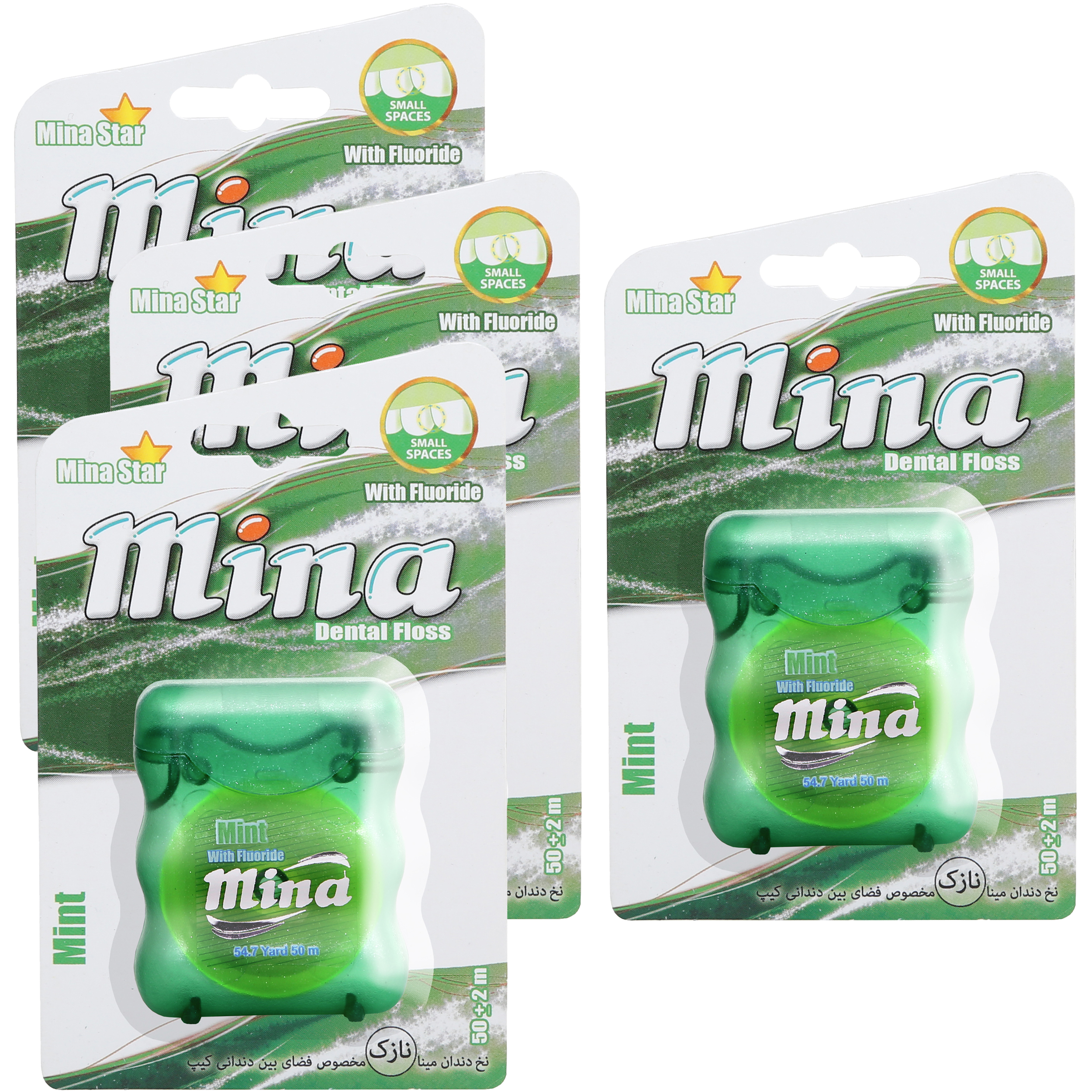 نخ دندان مینا مدل Mint Narrow بسته 4 عددی نخ دندان طلایی