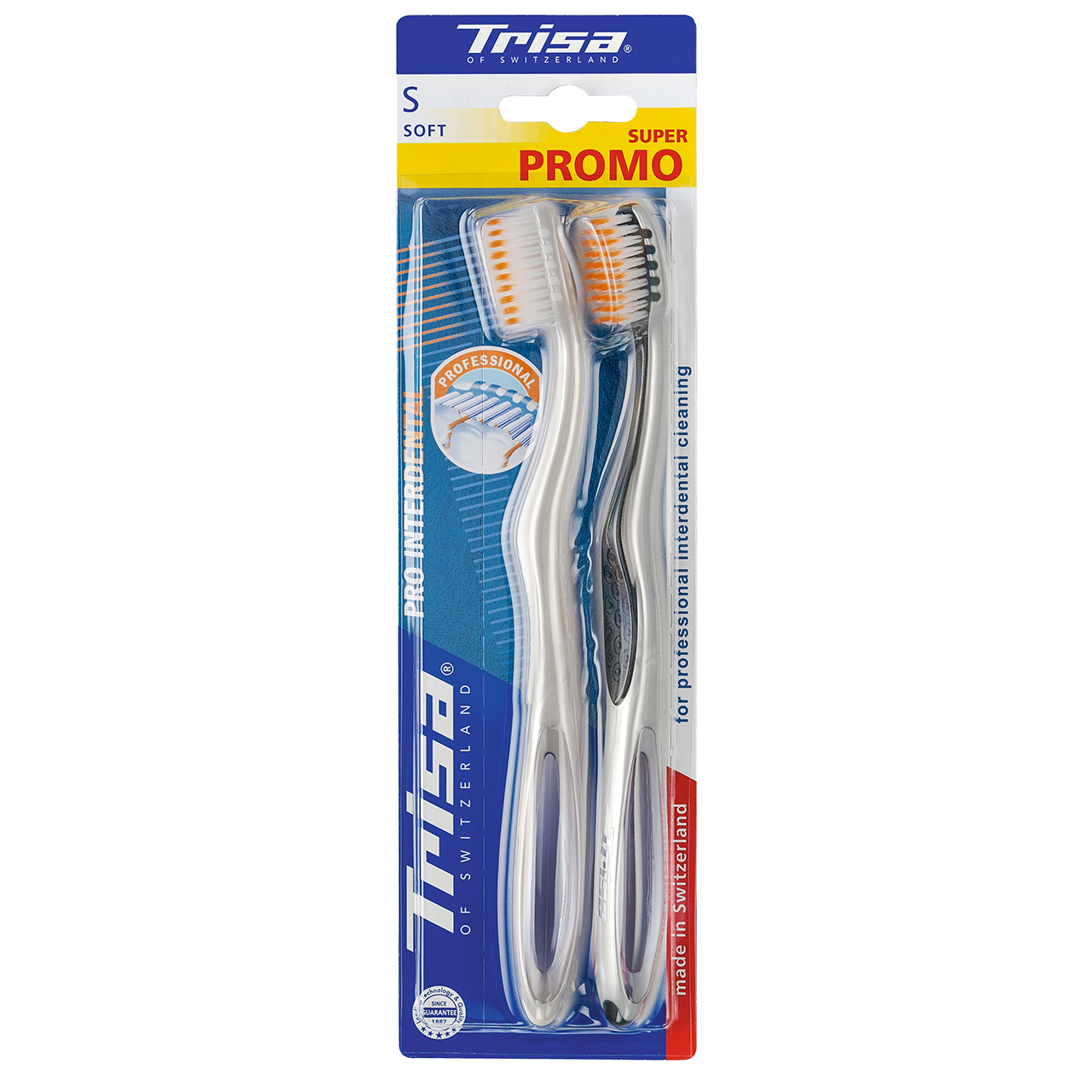مسواک تریزا مدل Pro Interdental با برس نرم بسته 2 عددی مسواک طلایی