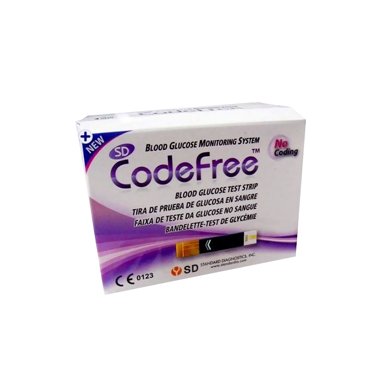 نوار تست قند خون اس دی بایوسنسور مدل codefree تست قند خون طلایی
