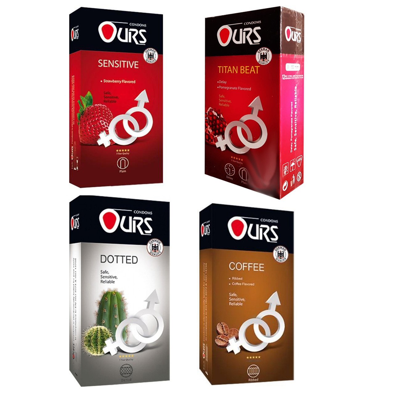 پک کاندوم اورز مدل X-Plus4 چهار بسته 12 عددی کاندوم طلایی