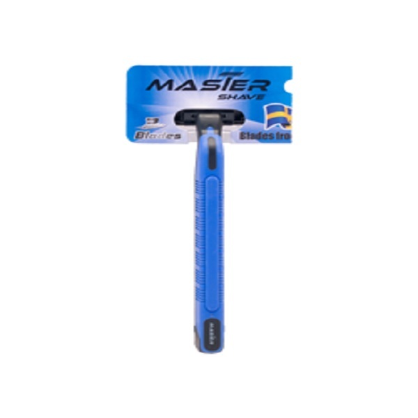 خود تراش مستر شیو مدل 04-Blue تیغ و یدک اصلاح طلایی
