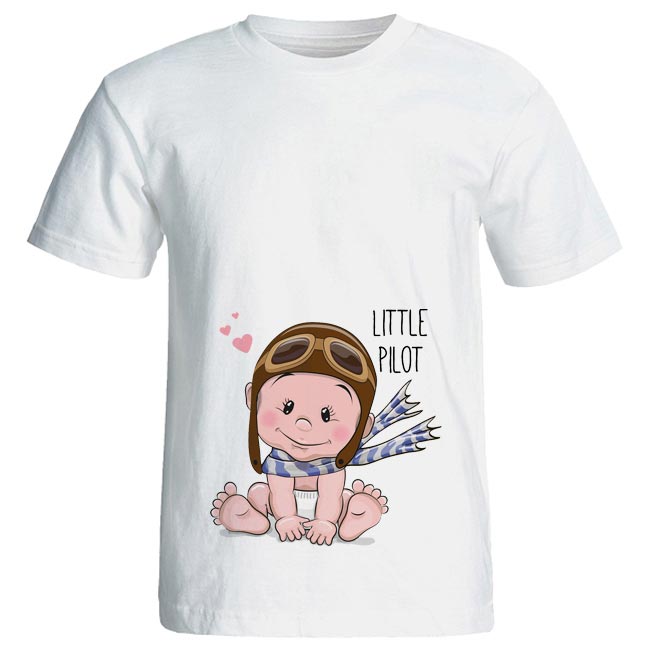 تی شرت بارداری طرح Little pilot کد 3966 تی شرت و پولوشرت بارداری طلایی