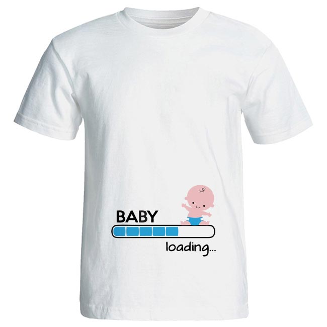 تی شرت بارداری طرح baby loading کد 3967 تی شرت و پولوشرت بارداری طلایی
