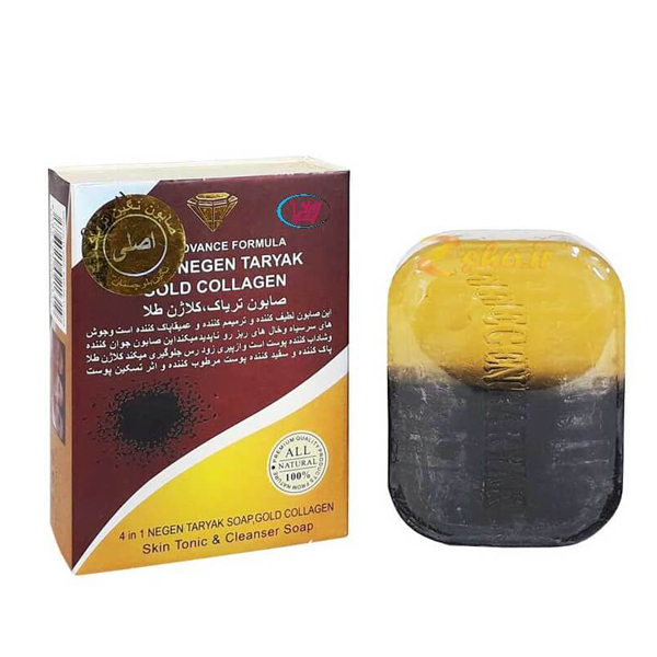 صابون شستشو نگین مدل GOLD COLLAGEN وزن 115 گرم صابون شستشو طلایی