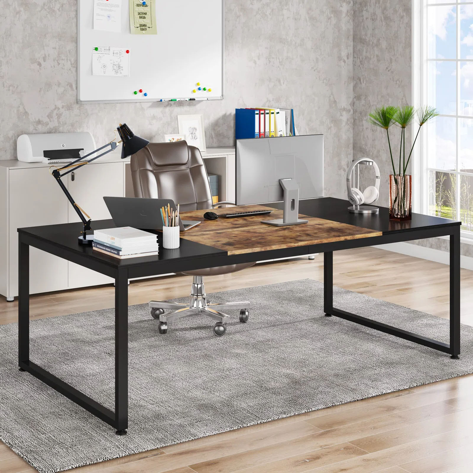 میز مدیریت دیزم مدل TLD-43A75-150BABRN میز اداری طلایی