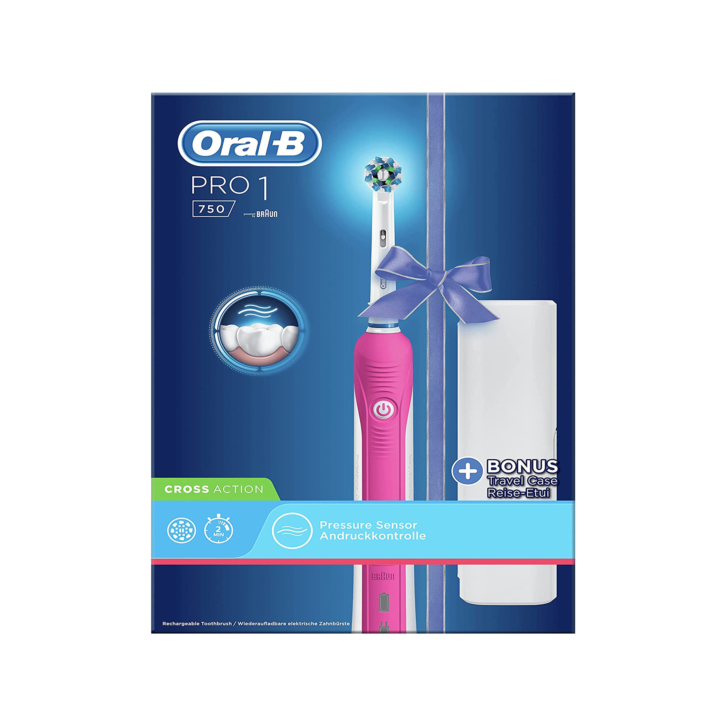 مسواک برقی اورال-بی مدل Pro 750 Cross Action مسواک برقی طلایی
