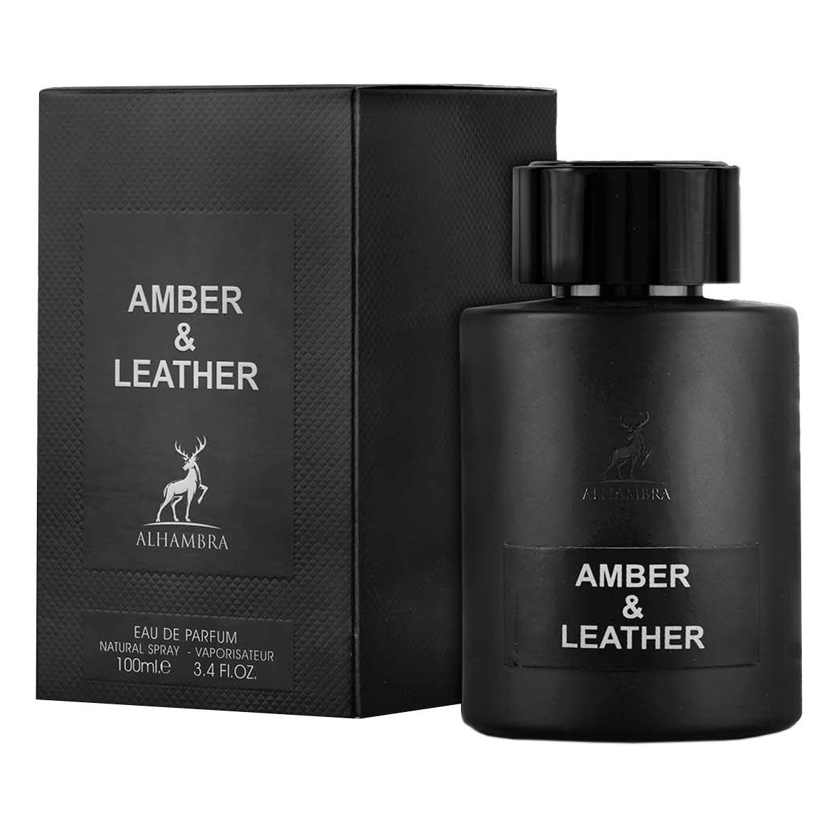 ادو پرفیوم مردانه الحمبرا مدل Amber and Leather حجم 100 میلی لیتر عطر و ادکلن مردانه طلایی