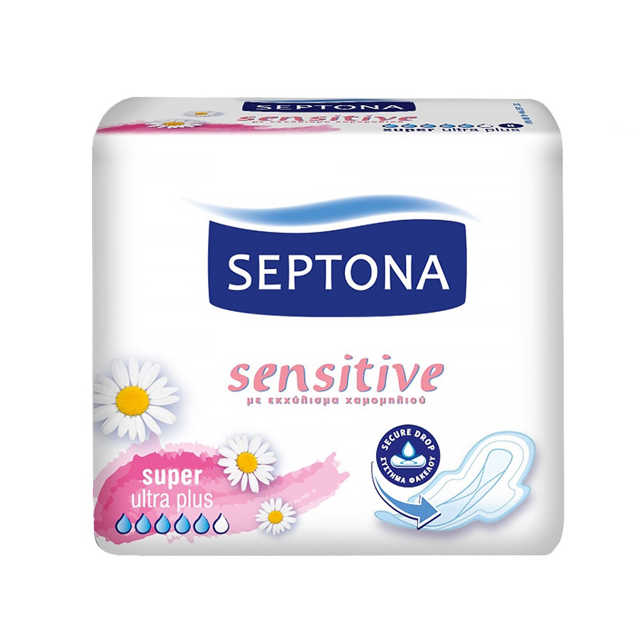 نوار بهداشتی سپتونا مدل Super Sensitive بسته 8 عددی نوار بهداشتی طلایی