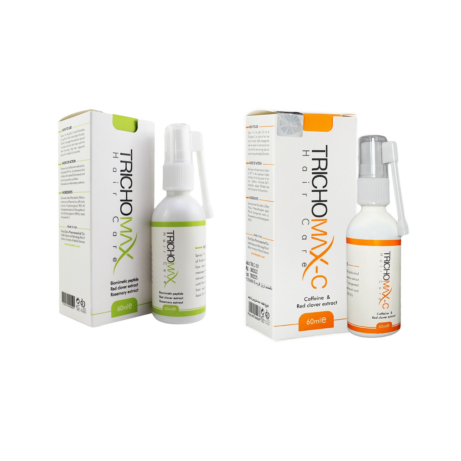 لوسیون ضد ریزش و تقویت کننده مو تریکومکس مدل Kopexil Caffeine حجم 60 میلی لیتر بسته 2 عددی تقویت کننده مو طلایی