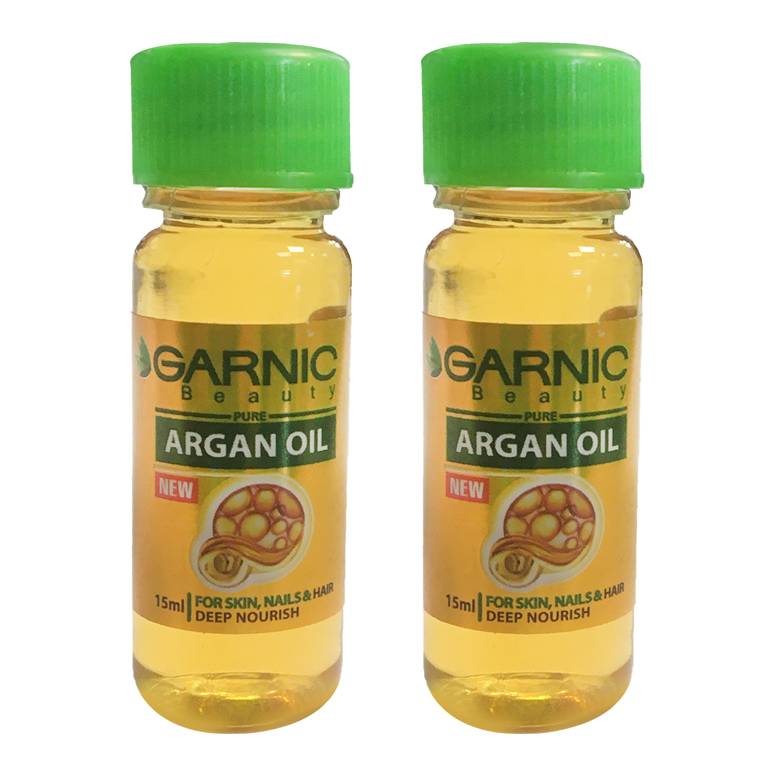 روغن آرگان گارنیک مدل 2442 حجم 15میلی لیتر مجموعه 2 عددی روغن مو طلایی