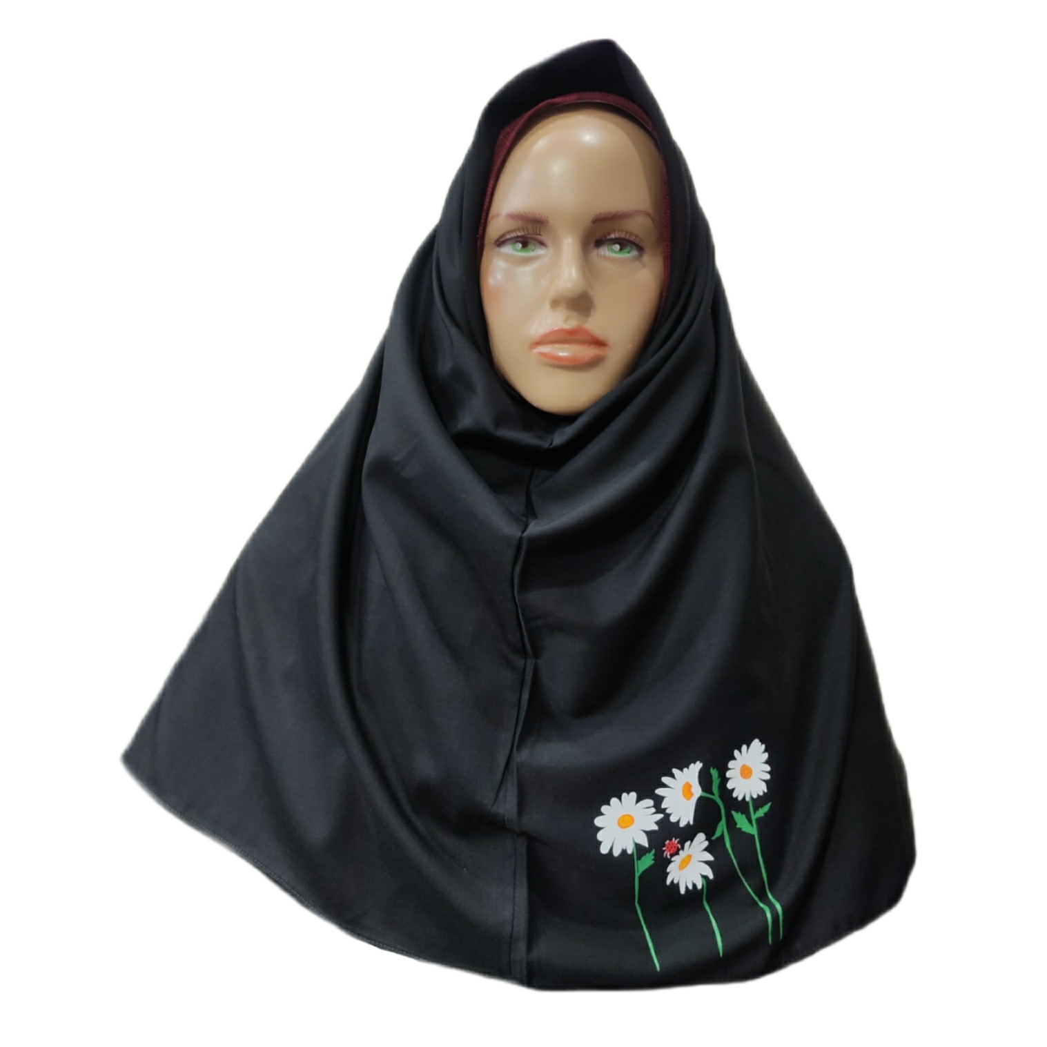 مقنعه مدل نخی مقنعه و پوشیه طلایی