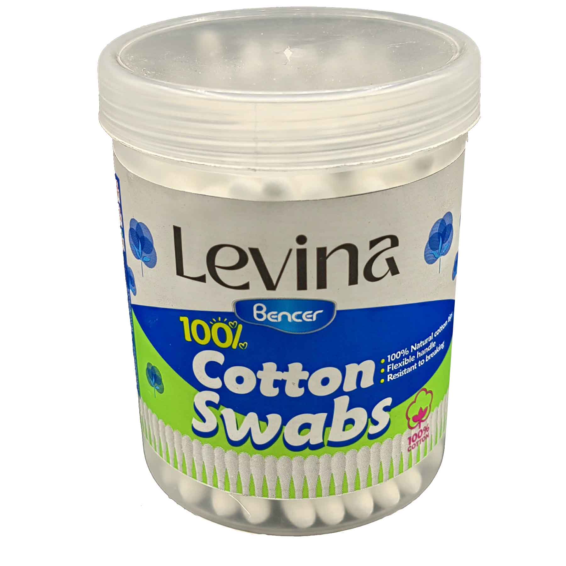 گوش پاک کن لوینا مدل cotton swabs بسته 100 عددی گوش پاک کن طلایی