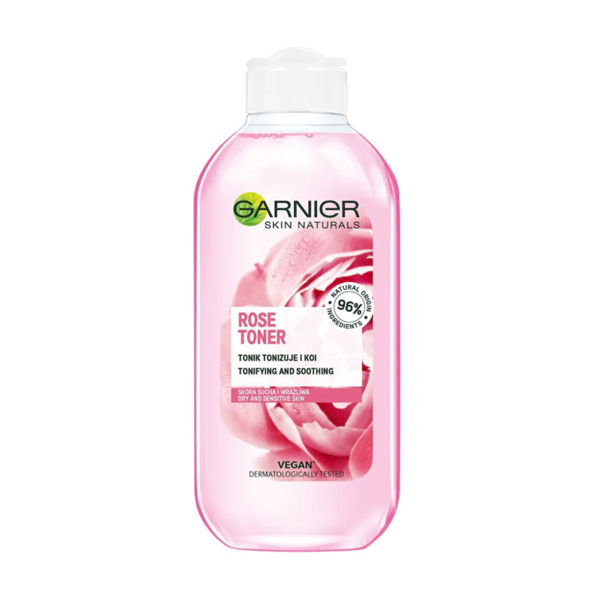 تونر پاک کننده صورت گارنیه مدل Rose Toner حجم 200 میلی لیتر تونر طلایی