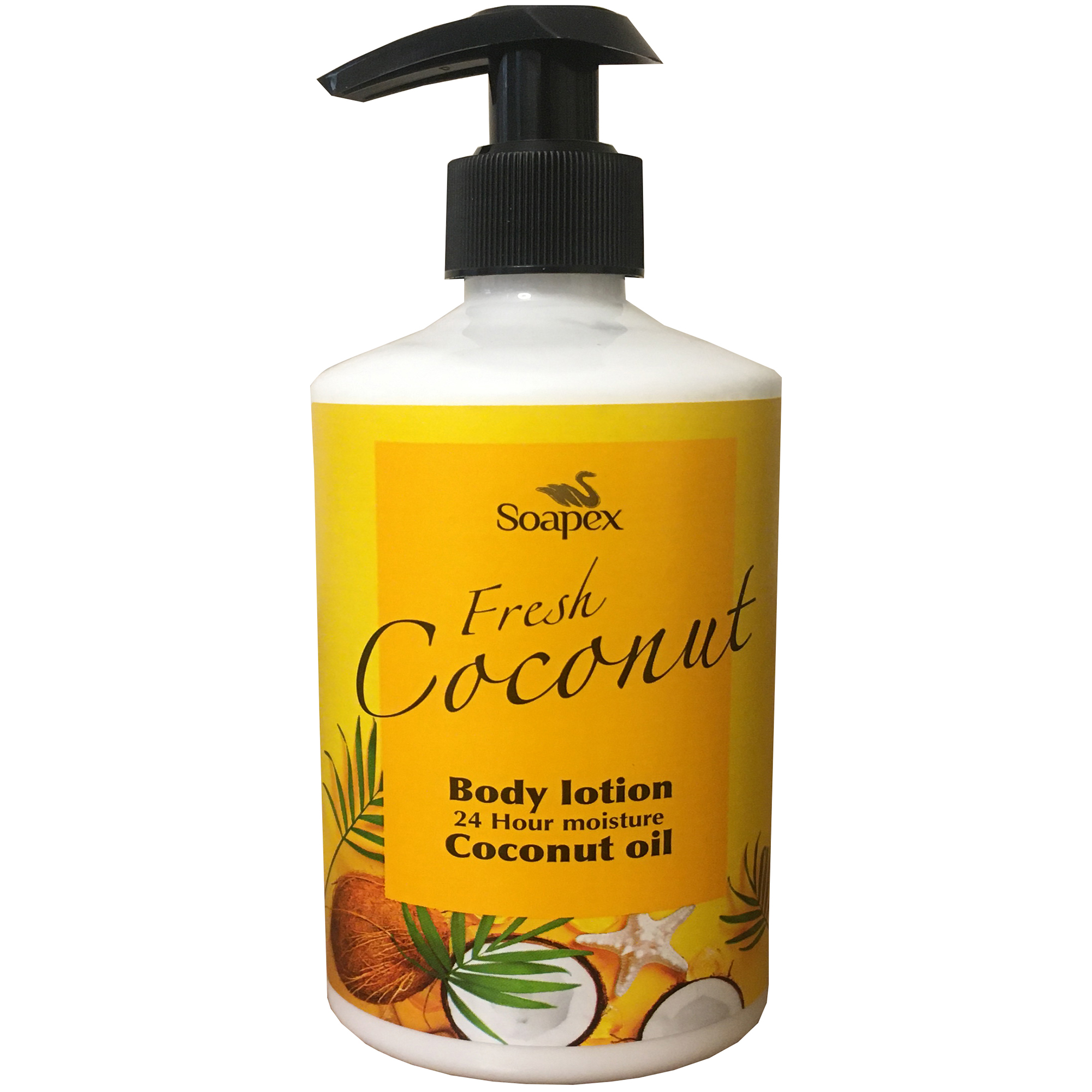 لوسیون بدن سوپکس مدل Coconut oil حجم 350 میلی لیتر لوسیون و روغن بدن طلایی