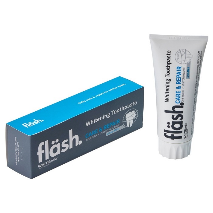 خمیر دندان وایت‌ اسمایل مدل flash حجم 75 میلی لیتر خمیر دندان طلایی