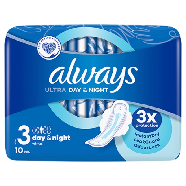 نوار بهداشتی الویز مدل ultra day night سایز 3 بسته 10 عددی نوار بهداشتی طلایی