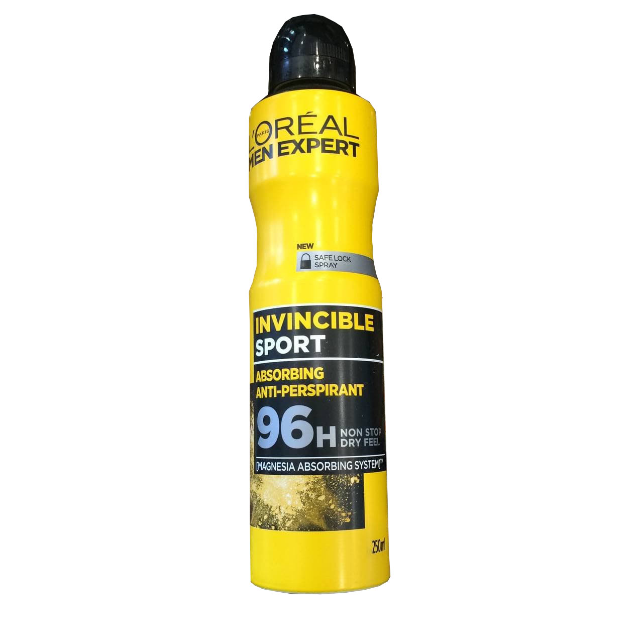 اسپری خوشبو کننده بدن مردانه لورآل مدل invincible sport new حجم 250 میلی لیتر اسپری ضد تعریق طلایی