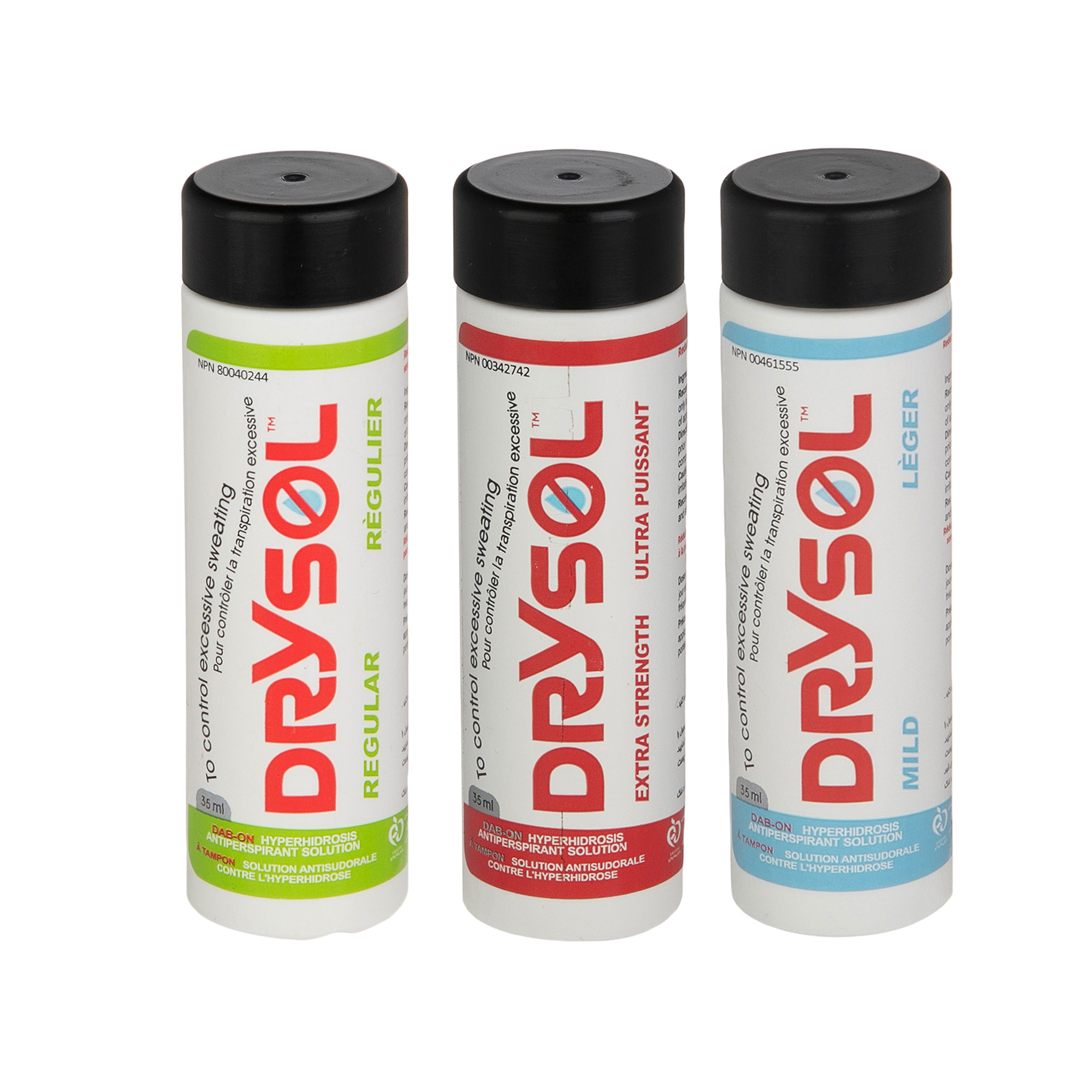 رول ضد تعریق درایسول مدل REGULAR-EXTRA-MILD حجم 35 میلی لیتر مجموعه 3 عددی رول ضد تعریق طلایی